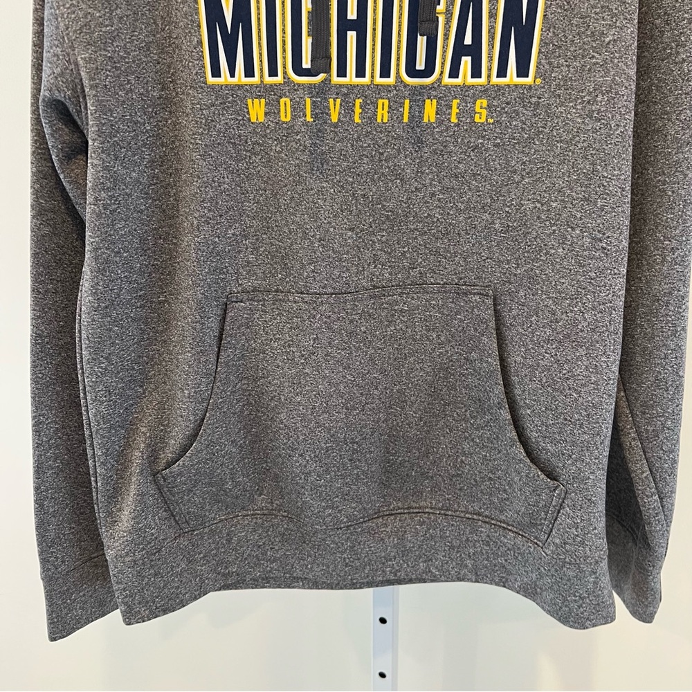 University of Michigan Wolverines Gray Blue Yellow Hoodie Sweatshirt Mens Medium - Picture 4 of 13